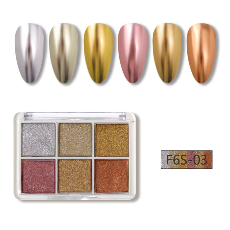Manicure Six-color Solid Magic Mirror Effect Powder