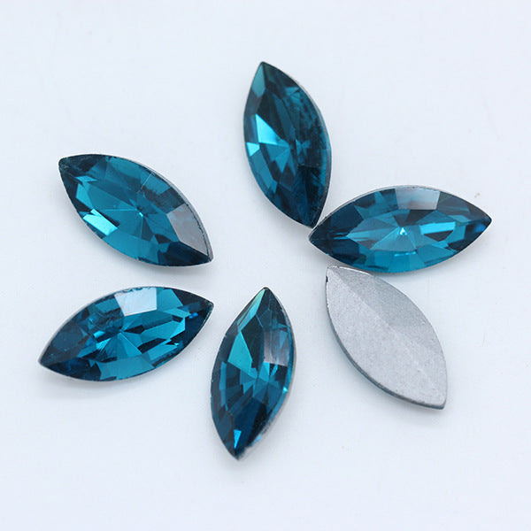 Horse Eye Crystal Pointed Glass Silver Bottom Loose Diamond