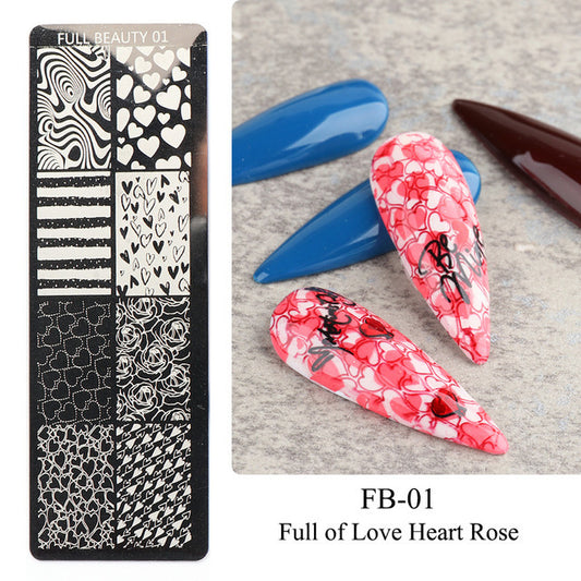 Nail Art-stamping transfer plate- Summertime Love Natural Flowers Ocean Pattern
