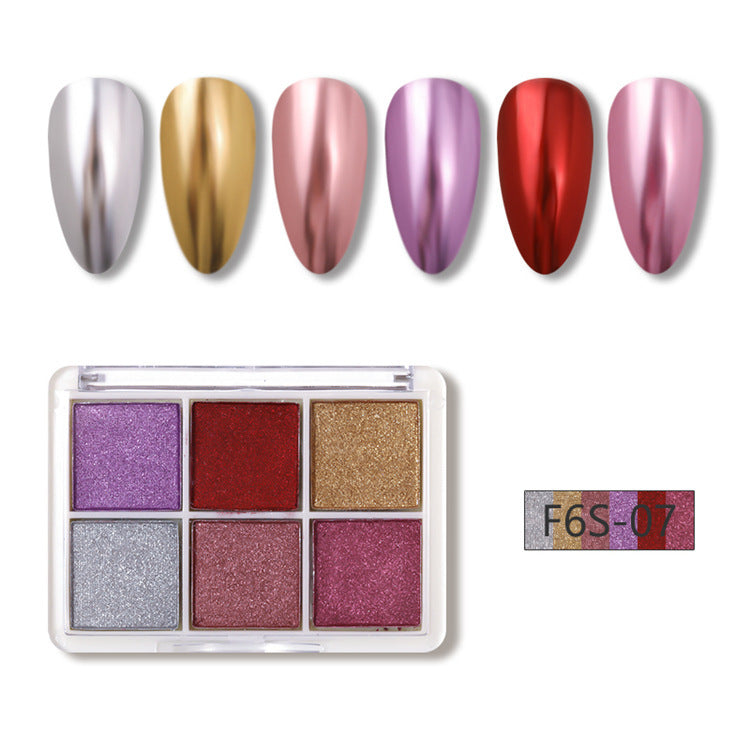 Manicure Six-color Solid Magic Mirror Effect Powder