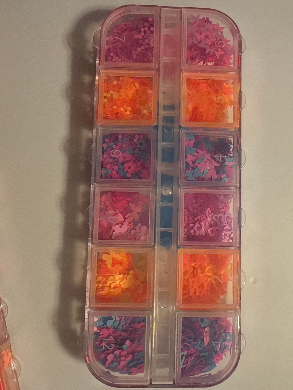 Beautiful trendy NEON Nail bling, sequins, confetti! 12 grids of NEON sequins in various designs!