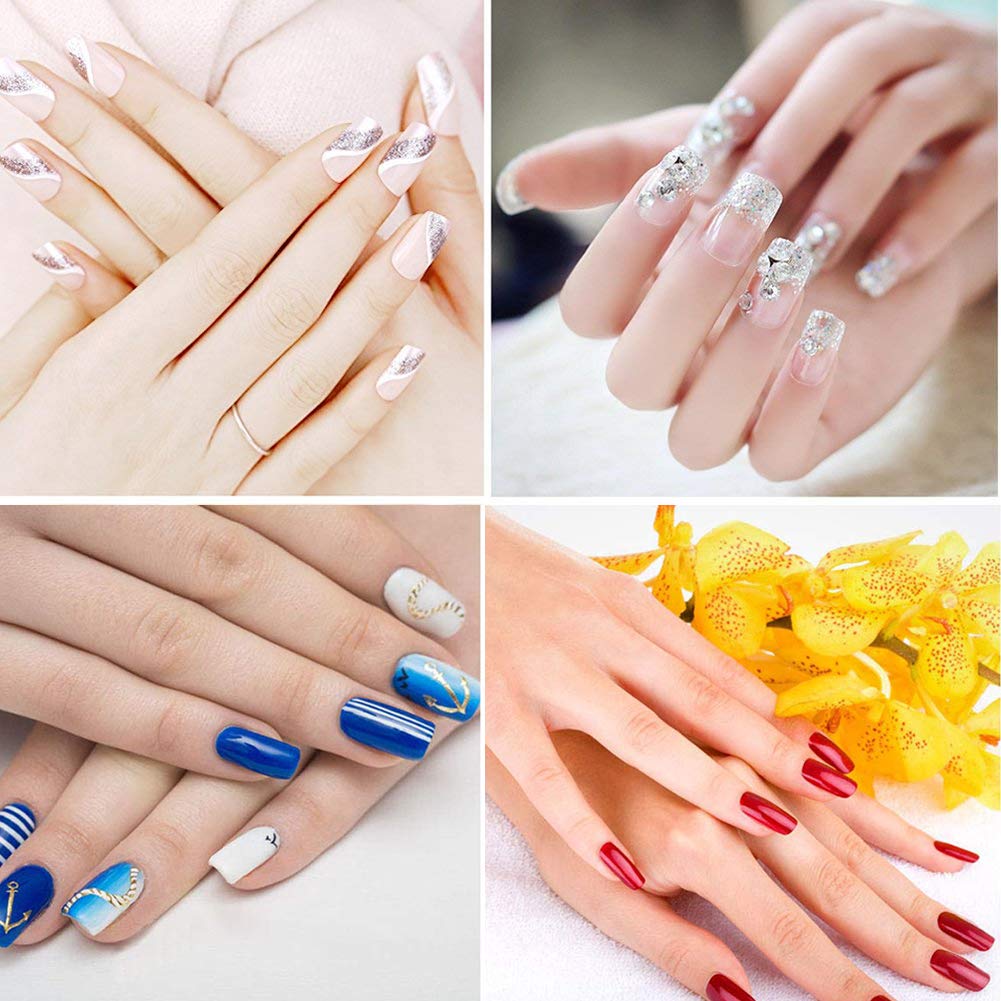 Set of 500 clear Natural Square Shaped Nail Tips (half cover)