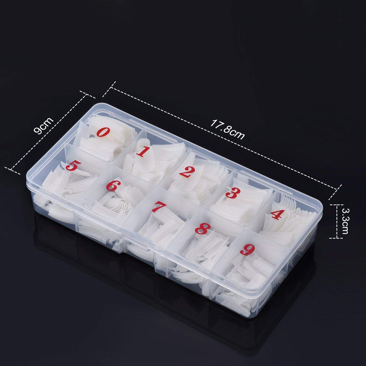 Set of 500 clear Natural Square Shaped Nail Tips (half cover)