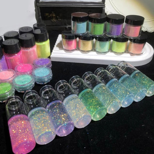 Galaxy Magic Diamond Glitter for Nails or Epoxy Resin, Crafts, etc. 10,5, or 2 gram sets of 9
