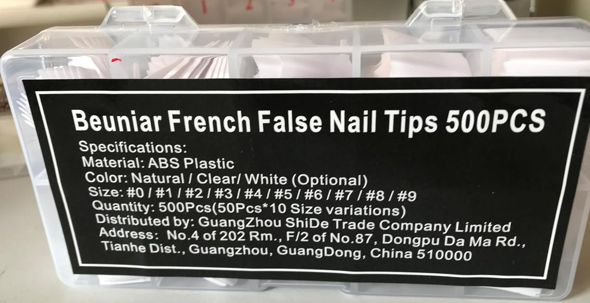 Set of 500 clear Natural Square Shaped Nail Tips (half cover)