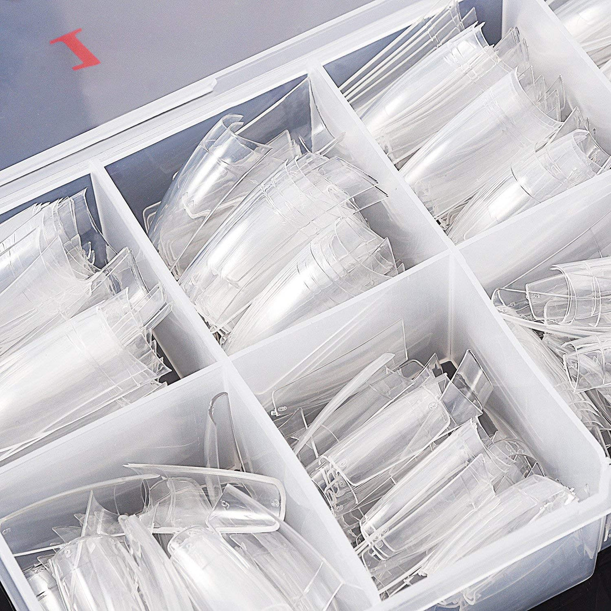 Set of 500 clear Natural Square Shaped Nail Tips (half cover)