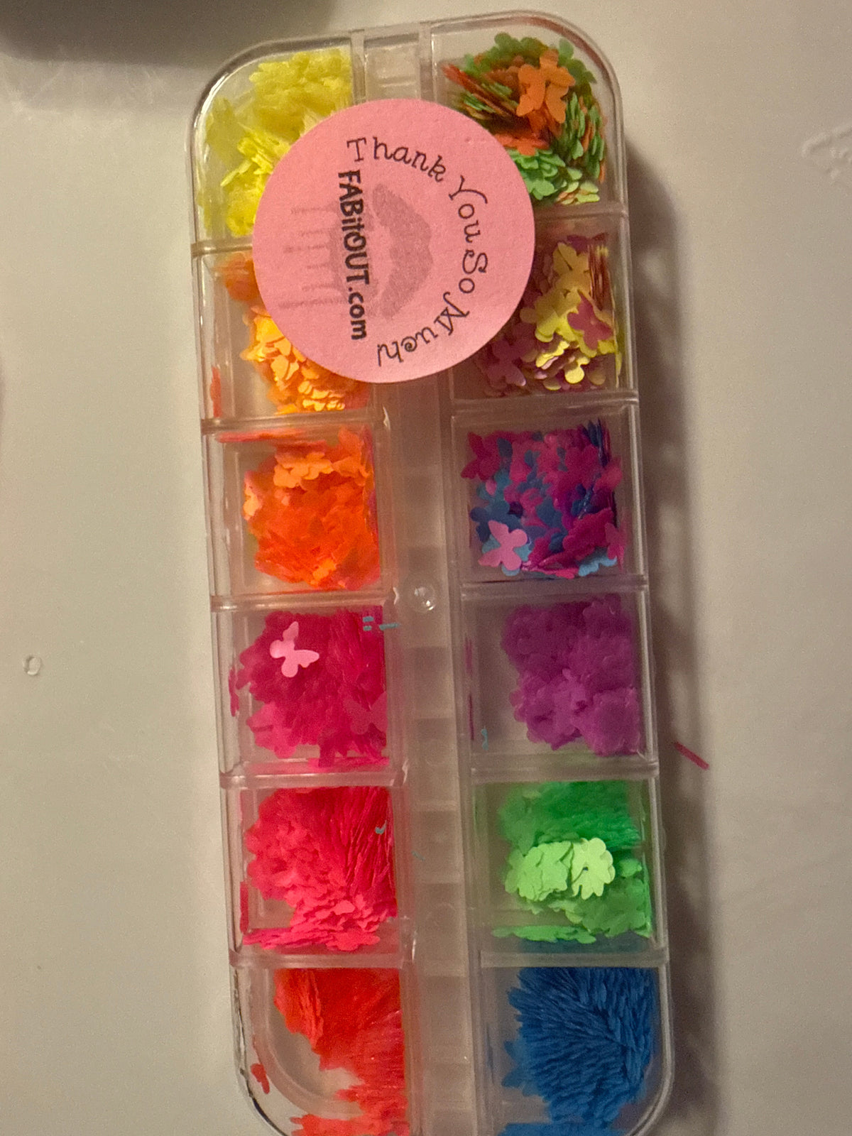 Beautiful trendy NEON Nail bling, sequins, confetti! 12 grids of NEON sequins in various designs!