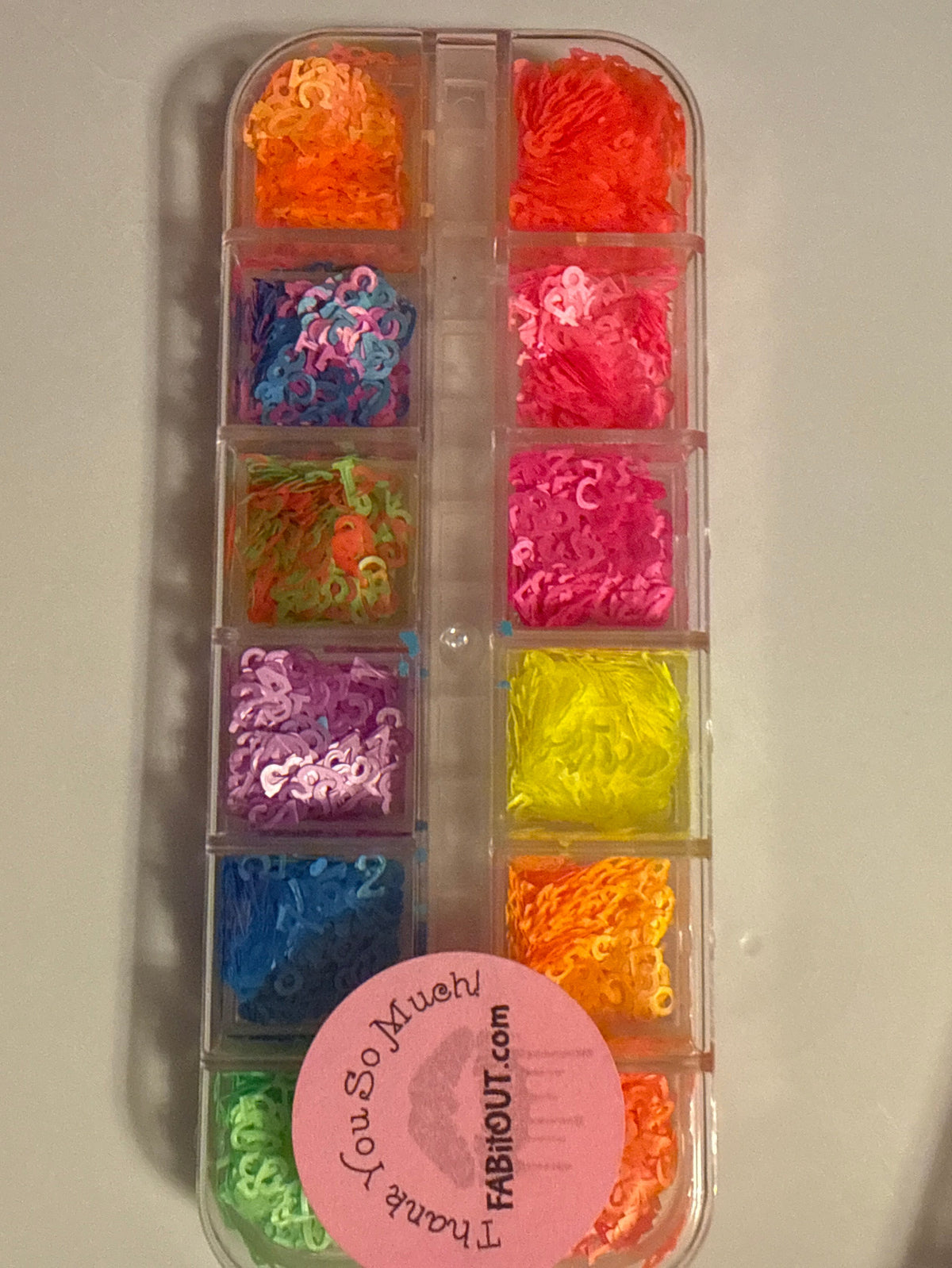 Beautiful trendy NEON Nail bling, sequins, confetti! 12 grids of NEON sequins in various designs!