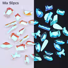 Holographic Color Changing Nail Crystals – Gems, Stars, Moons, Butterflies & More ✨