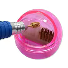 Nail Drill Bit Cleaner with dual bristle brush to get all that leftover acrylic and gel out of all those grooves and give them a fresh start.