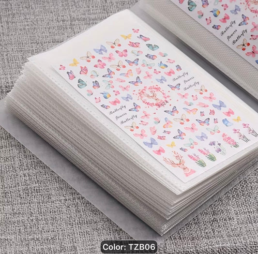 Nail Sticker Books to hold 50 sheets of nail art stickers or decals
