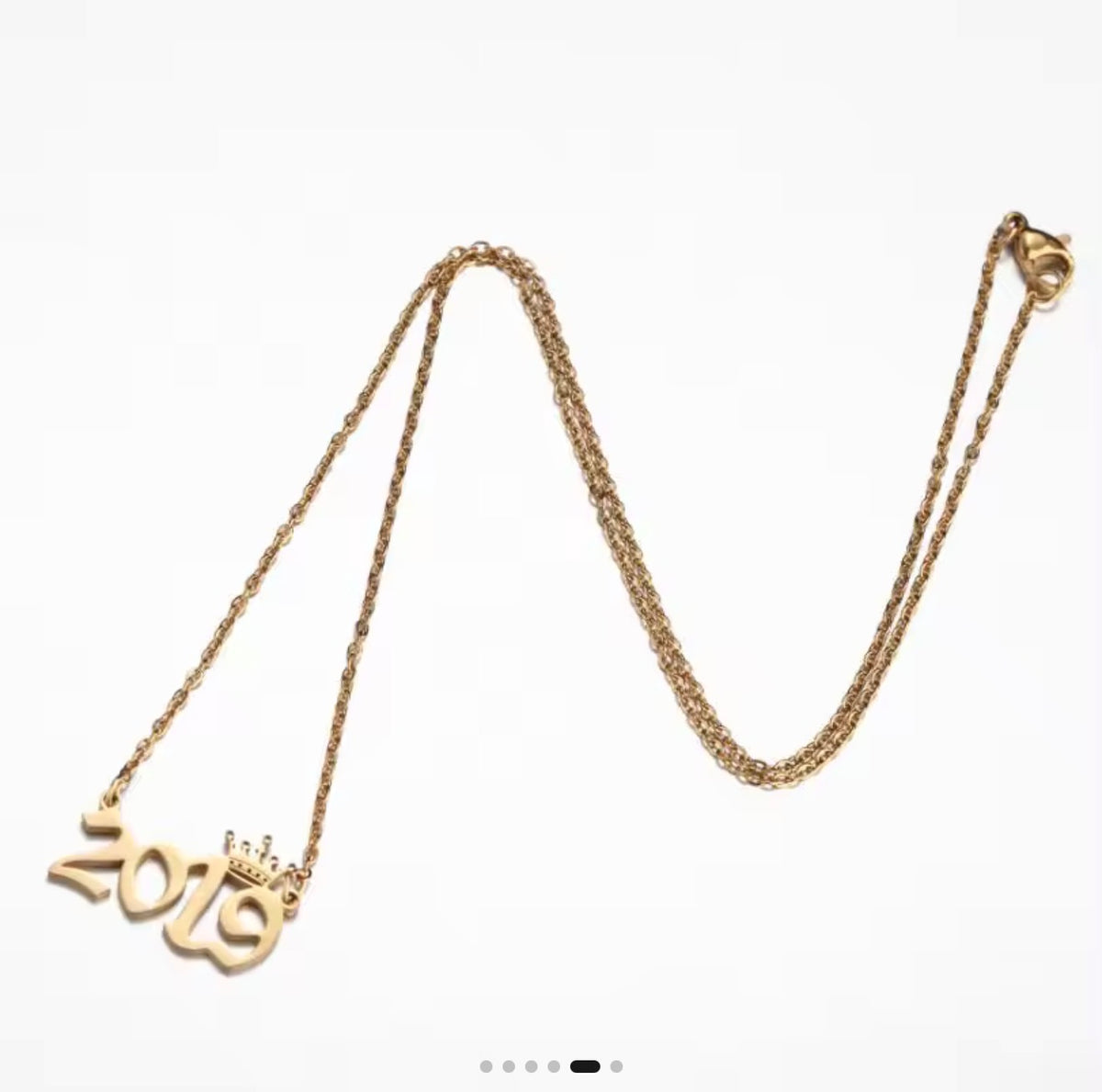 FAB birth year nameplate style necklaces 18 inch. Stainless steel plated.