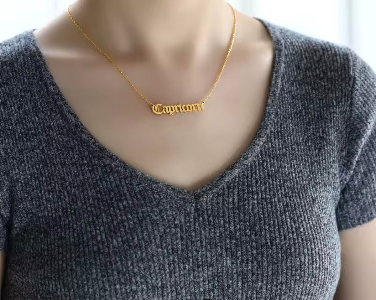 FAB Astrology Nameplate Necklace – Gold, Silver & Rainbow | Perfect Gift