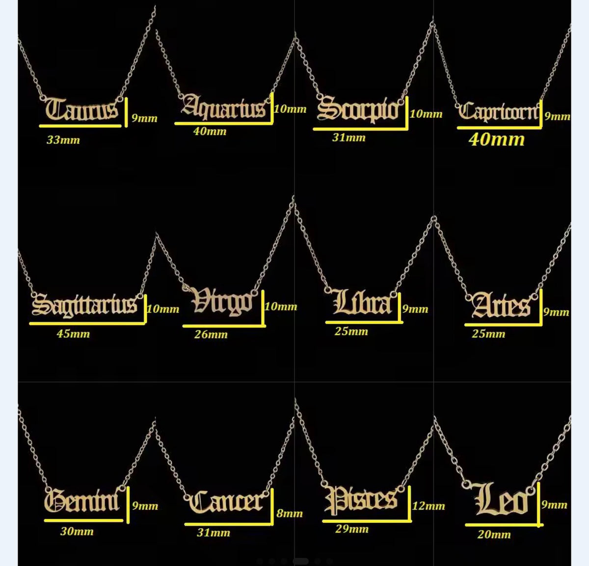 FAB Astrology Nameplate Necklace – Gold, Silver & Rainbow | Perfect Gift