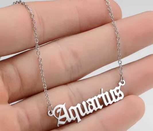 FAB Astrology Nameplate Necklace – Gold, Silver & Rainbow | Perfect Gift
