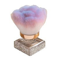 SQUARE HANDLED DIAMOND ENCRUSTED NAIL DUST BRUSH IN PINK/LIGHT BLUE