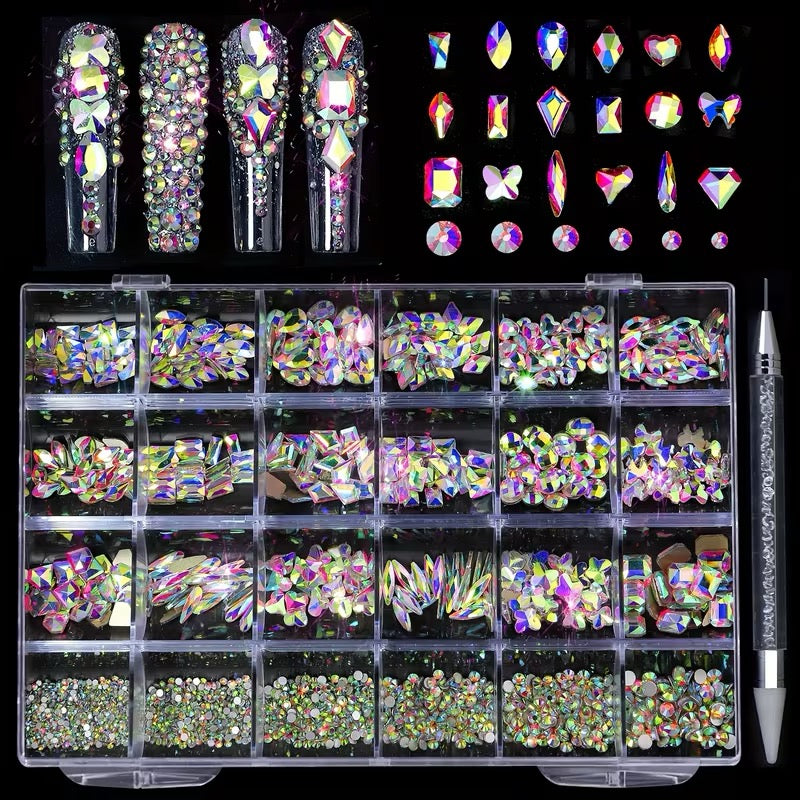 Nail Art A/B Gems Rhinestones Crystals in various shapes, sizes!