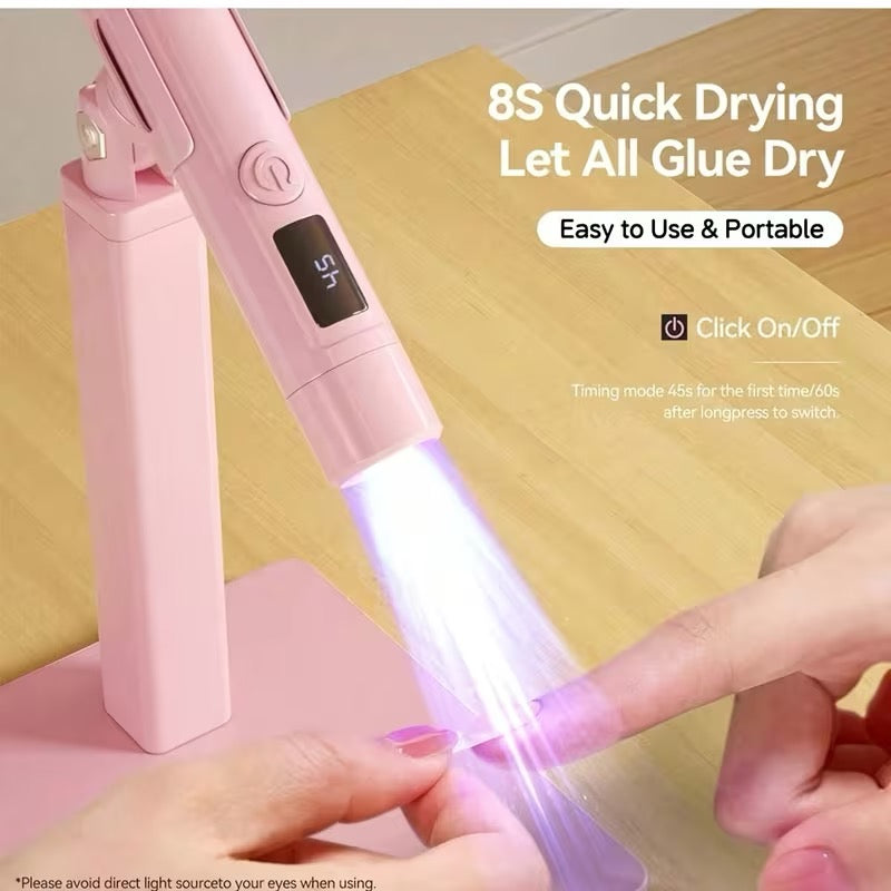 Detachable Nail Lamp with stand, making it cordless and perfect for on the go nail techs!