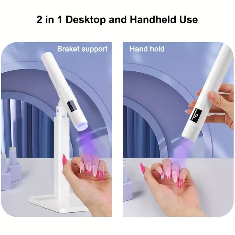 Detachable Nail Lamp with stand, making it cordless and perfect for on the go nail techs!