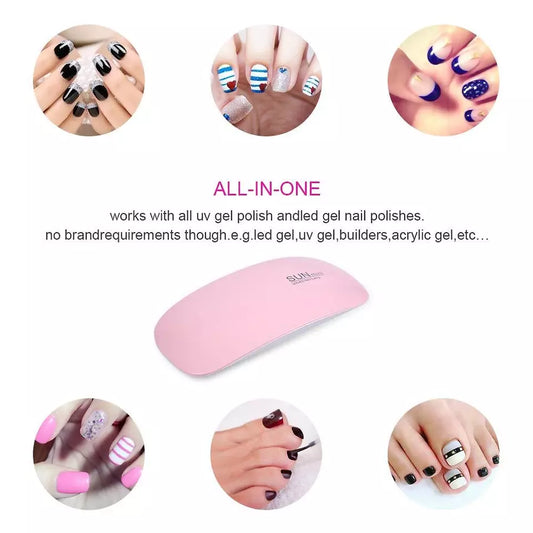 6 watt mini foldable nail lamps with power USB cord and kiss decal to decorate it with!