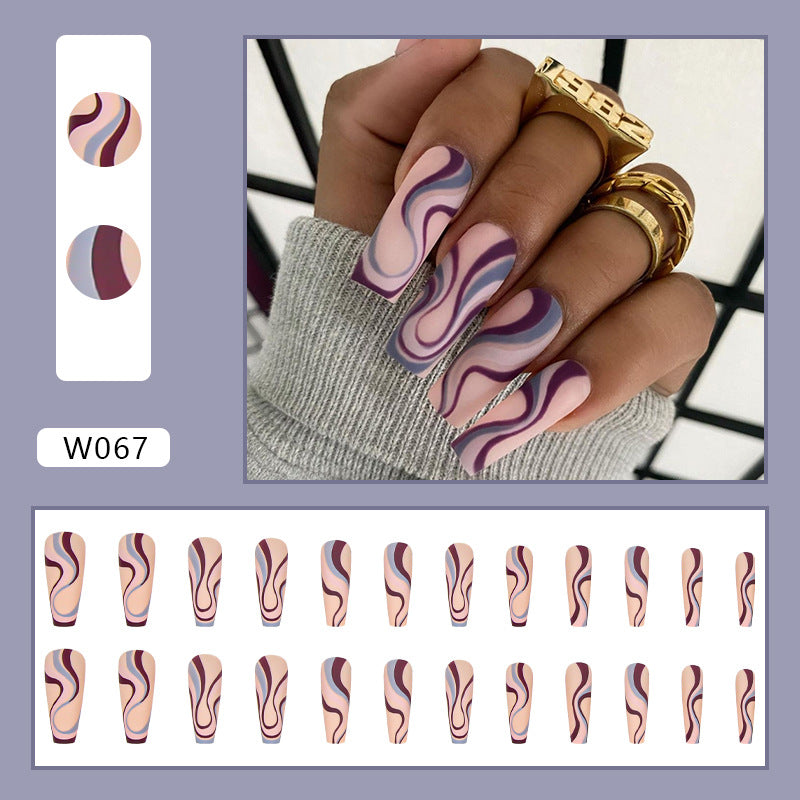 Ballet Wave Line Detachable Finished Product Nail Stickers