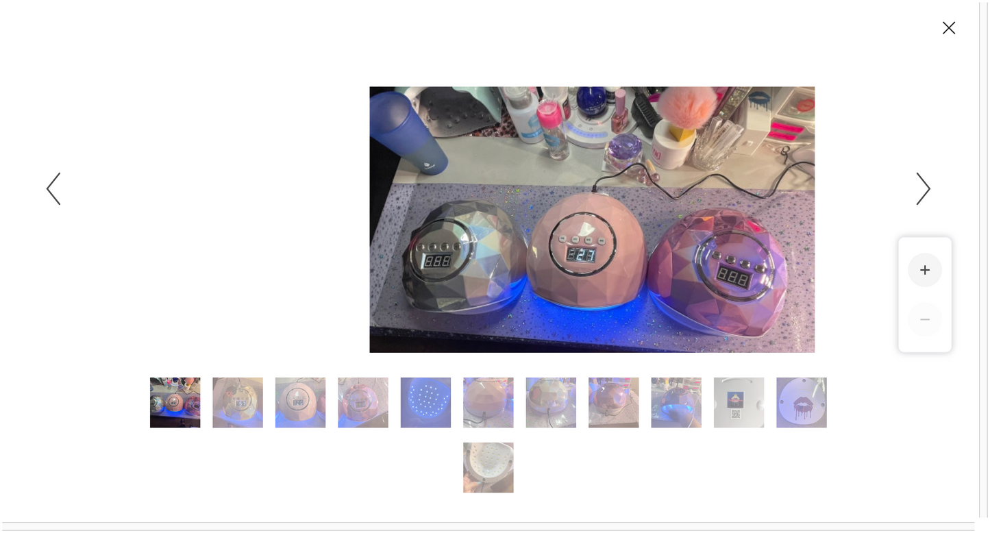 Holographic Diamond Inspired Nail Lamps in full size with removable bottom plate & 4 time settings & Motion Activator