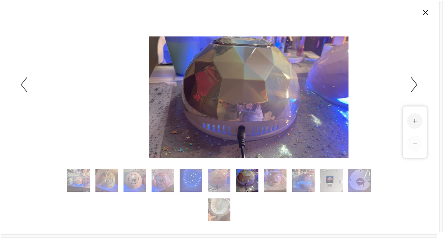 Holographic Diamond Inspired Nail Lamps in full size with removable bottom plate & 4 time settings & Motion Activator
