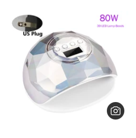 Holographic Diamond Inspired Nail Lamps in full size with removable bottom plate & 4 time settings & Motion Activator