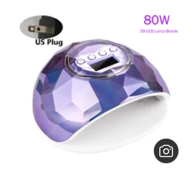 Holographic Diamond Inspired Nail Lamps in full size with removable bottom plate & 4 time settings & Motion Activator