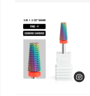 5 in 1 Nail Drill Bit Tapered Shape Straight Cut drill bit for Acrylic Nail Gel 3/3 Carbide Tungsten