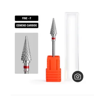 5 in 1 Nail Drill Bit Tapered Shape Straight Cut drill bit for Acrylic Nail Gel 3/3 Carbide Tungsten