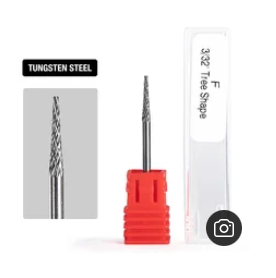 5 in 1 Nail Drill Bit Tapered Shape Straight Cut drill bit for Acrylic Nail Gel 3/3 Carbide Tungsten