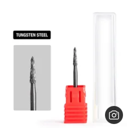 5 in 1 Nail Drill Bit Tapered Shape Straight Cut drill bit for Acrylic Nail Gel 3/3 Carbide Tungsten