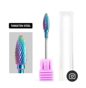 5 in 1 Nail Drill Bit Tapered Shape Straight Cut drill bit for Acrylic Nail Gel 3/3 Carbide Tungsten