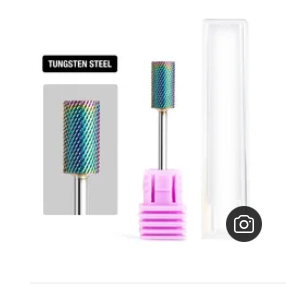 5 in 1 Nail Drill Bit Tapered Shape Straight Cut drill bit for Acrylic Nail Gel 3/3 Carbide Tungsten