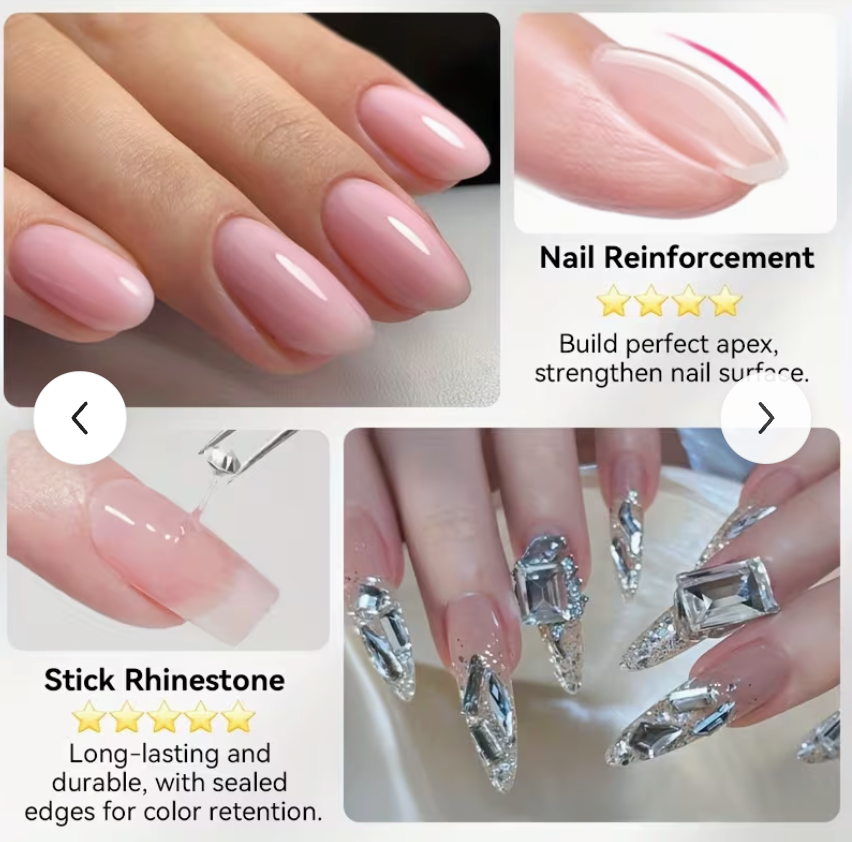 5 in 1 Clear Nail Glue Gel! 3D Gel, rhinestone glue, nail glue, and more uses! 5 ml bottle