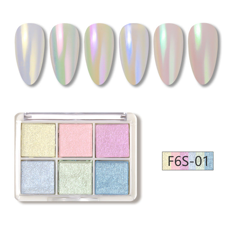 Manicure Six-color Solid Magic Mirror Effect Powder
