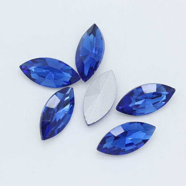 Horse Eye Crystal Pointed Glass Silver Bottom Loose Diamond