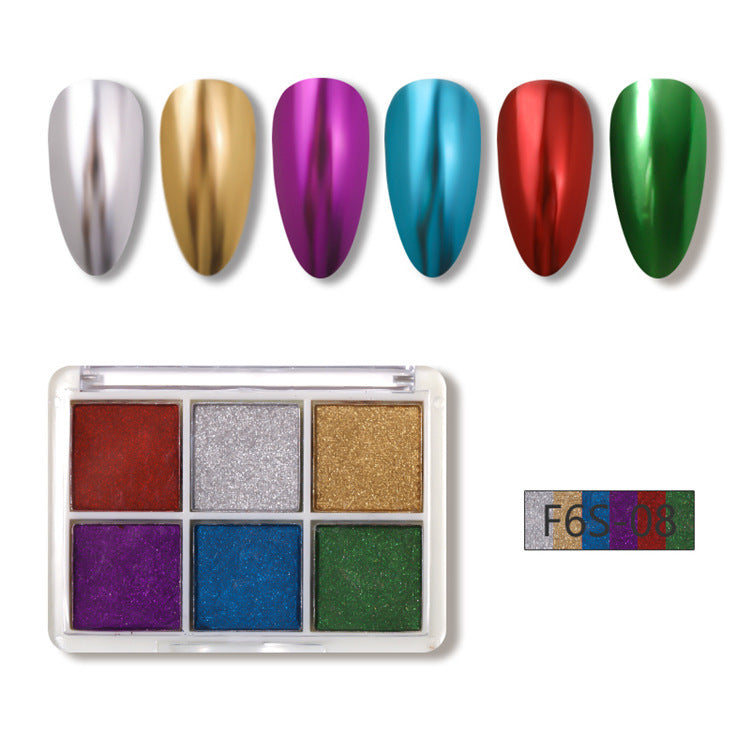 Manicure Six-color Solid Magic Mirror Effect Powder